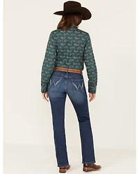 Wrangler Women's Q-Baby Dark Wash Mid Rise Bootcut Ultimate Riding Jeans