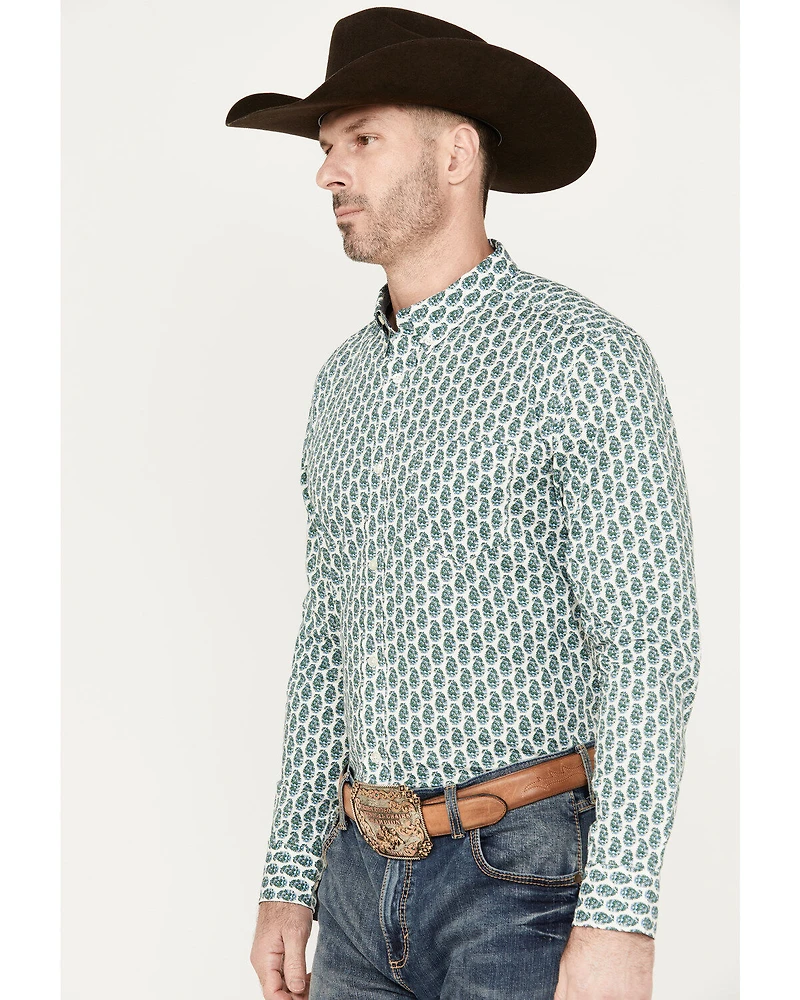 Cody James Men's Punker Paisley Print Long Sleeve Button-Down Western Shirt