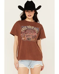 Cleo + Wolf Women's Free Your Soul Short Sleeve Cropped Graphic Tee