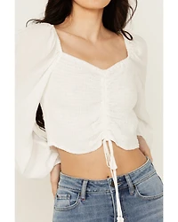 Idyllwind Women's Lena Smocked Long Sleeve Cropped Blouse