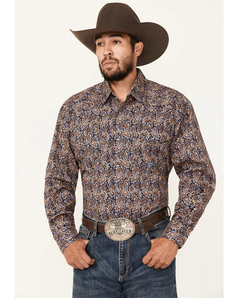 Roper Men's Amarillo Paisley Print Long Sleeve Snap Western Shirt