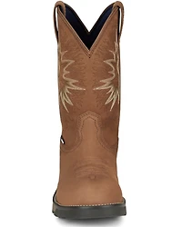 Tony Lama Men's Boom Saddle Cowhide Pull On Western Work Boots - Composite Toe