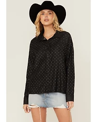 Rock & Roll Denim Women's Rhinestone Long Sleeve Button-Down Western Shirt