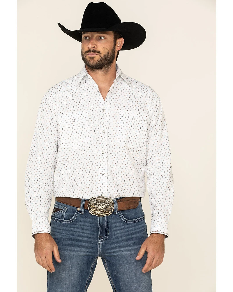 Rough Stock By Panhandle Men's Picacho Southwest Geo Print Long Sleeve Western Shirt