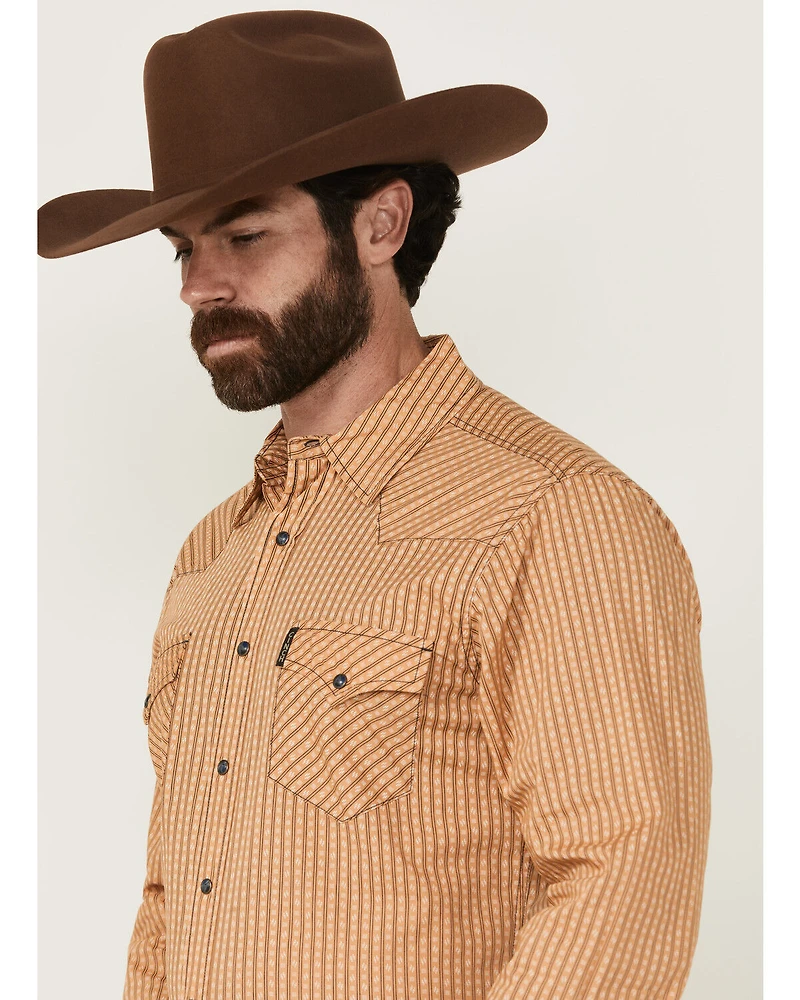 Cinch Men's Geo Striped Print Long Sleeve Snap Western Shirt