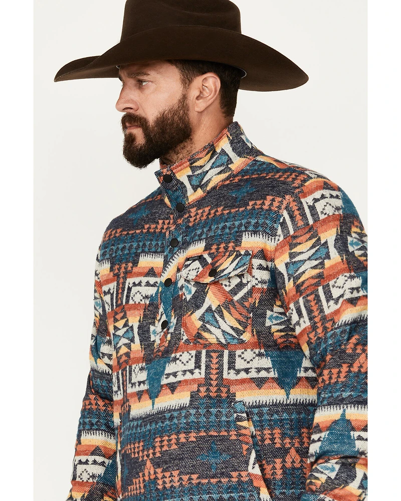 Rock & Roll Denim Men's Southwestern Print Jacquard Bomber Jacket