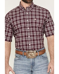 Cinch Men's Plaid Print Short Sleeve Button-Down Western Shirt - Big