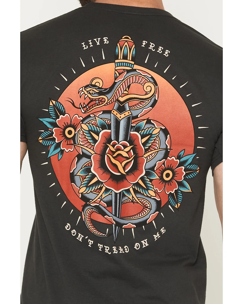 Howitzer Men's Don't Tread on Me Snake Short Sleeve Graphic T-Shirt