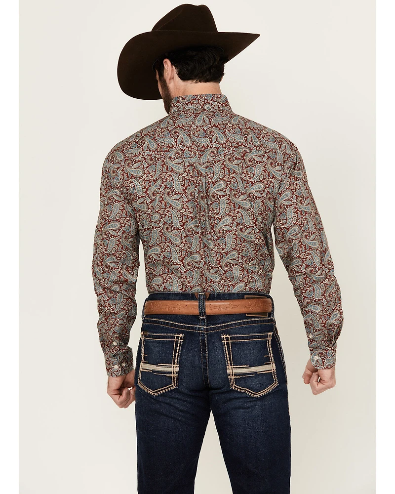 Roper Men's Amarillo Paisley Print Long Sleeve Button-Down Western Shirt