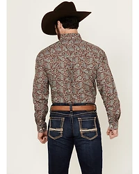 Roper Men's Amarillo Paisley Print Long Sleeve Button-Down Western Shirt
