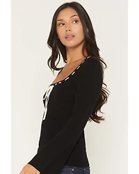 Originality Women's Solid Flared Long Sleeve Sweater
