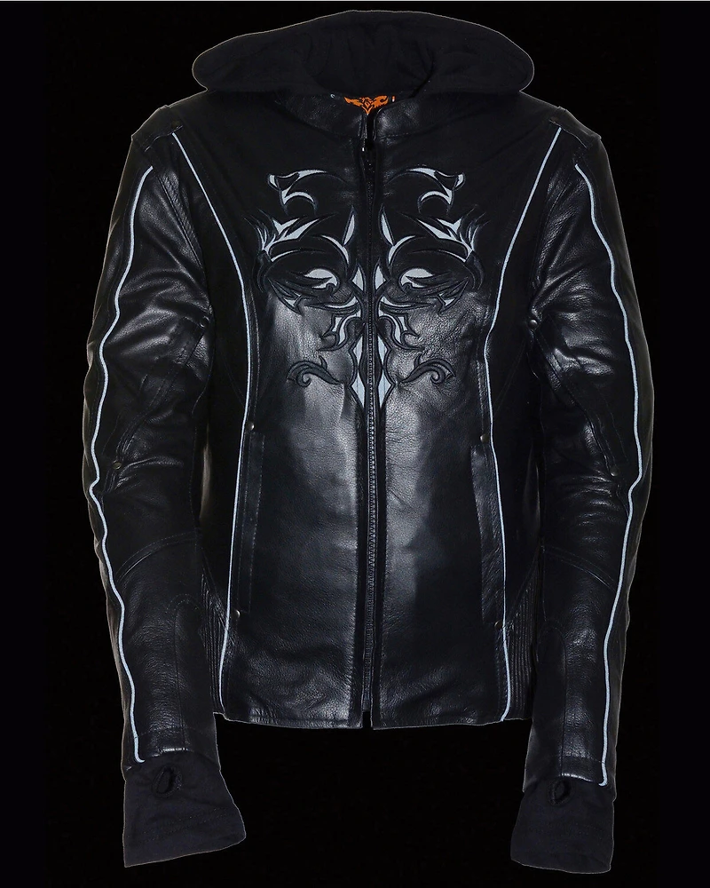 Milwaukee Leather Women's 3/4 Jacket With Reflective Tribal Detail - 4X