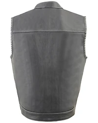 Milwaukee Leather Men's Old Glory Laced Arm Hole Concealed Carry Leather Vest - 7X