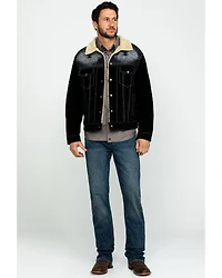 Scully Men's Boar Suede Southwestern Yolk Jean Jacket