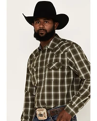 Cody James Men's Lost Trail Plaid Print Long Sleeve Snap Western Shirt