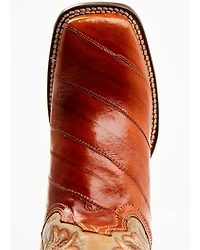 Dan Post Women's Peanut Exotic Eel Western Boot - Broad Square Toe