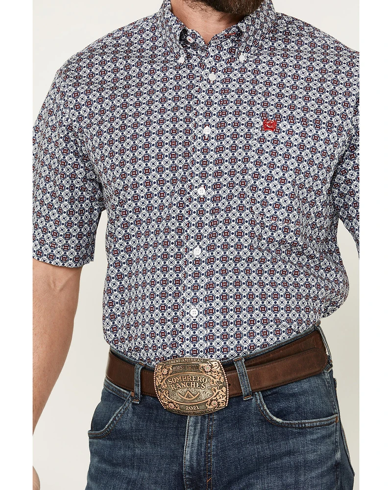 Cinch Men's Boot Barn Exclusive Medallion Print Short Sleeve Button-Down Western Shirt