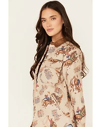 Tasha Pollizzi Women's Rodeo Conversation Print Snap Quilted Jacket