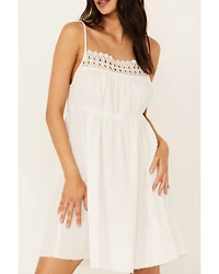 Beyond The Radar Women's Crochet Trim Mini Dress