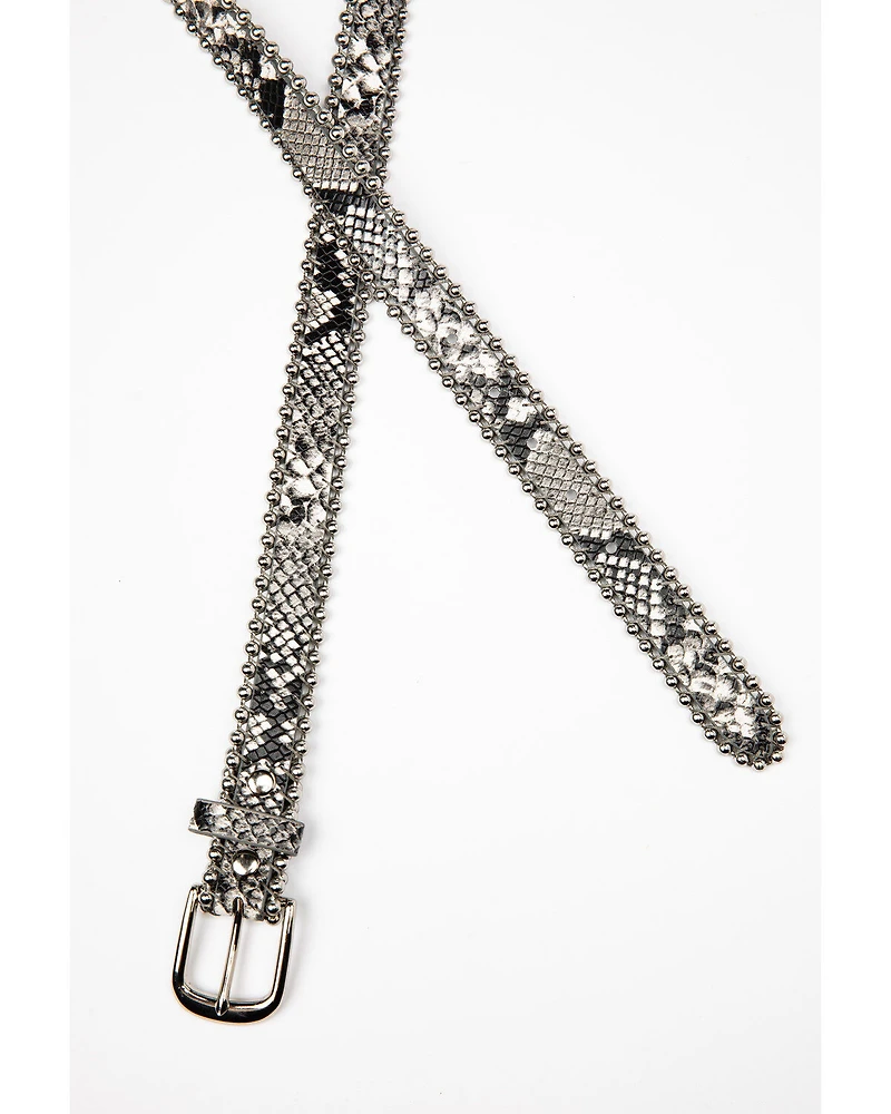 Shyanne Women's Snake Print Skinny Belt
