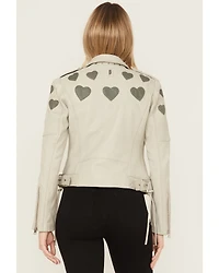 Mauritius Leather Women's Reo Heart Moto Jacket