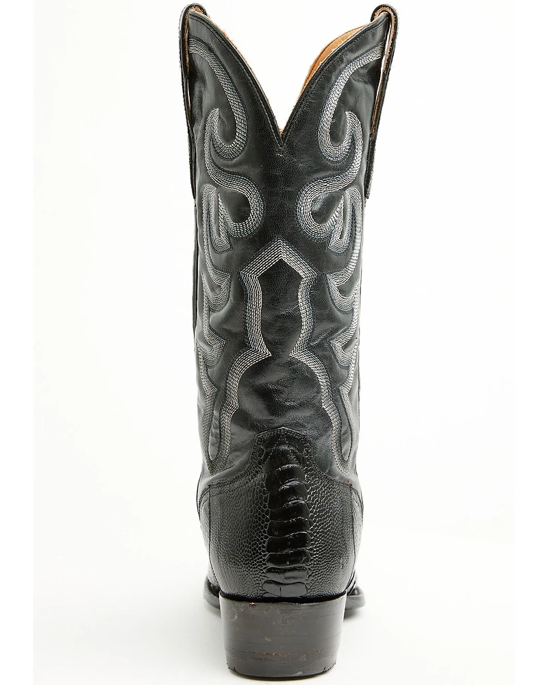 El Dorado Men's Handmade Ostrich Leg Western Boots - Round Toe