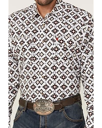 Rodeo Clothing Men's Geo Print Long Sleeve Snap Western Shirt