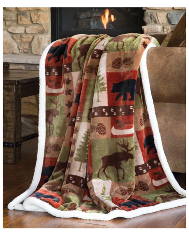 Carstens Patchwork Lodge Plush Throw