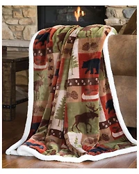 Carstens Patchwork Lodge Plush Throw