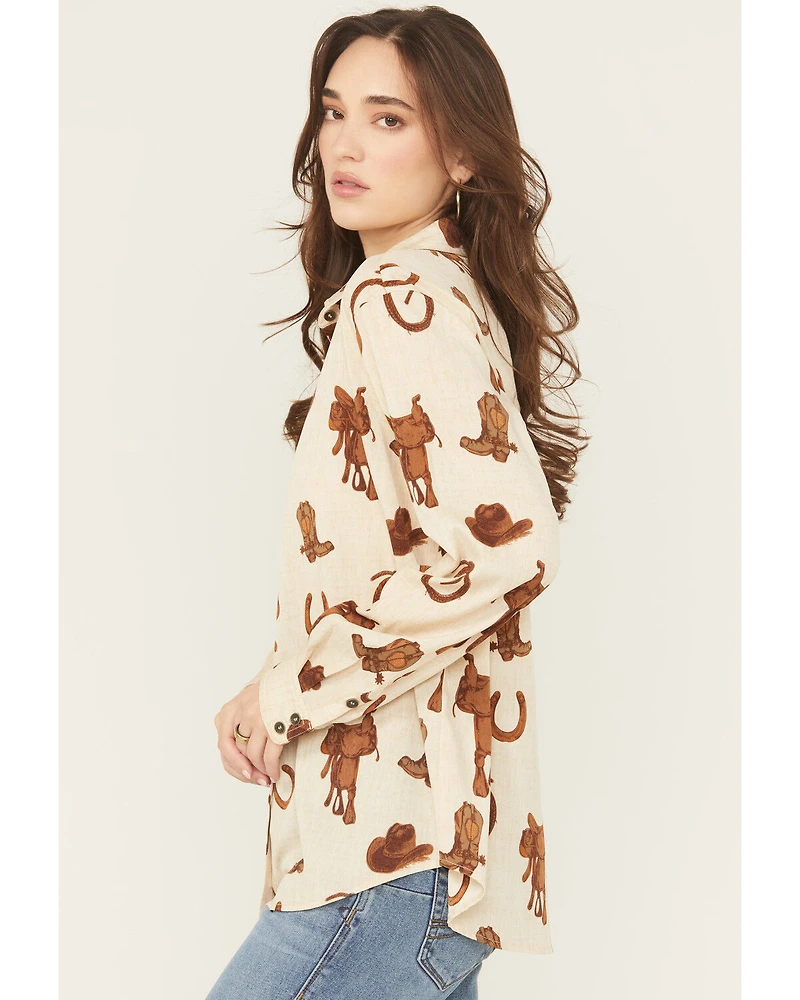 Ariat Women's Homestyle Rodeo Print Long Sleeve Button-Down Western Shirt