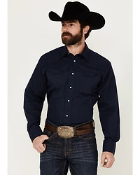 Roper Men's Embroidered Solid Long Sleeve Pearl Snap Western Shirt