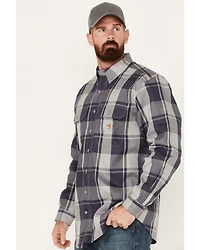 Carhartt Men's FR Force Rugged Flex® Plaid Print Long Sleeve Button-Down Western Work Shirt