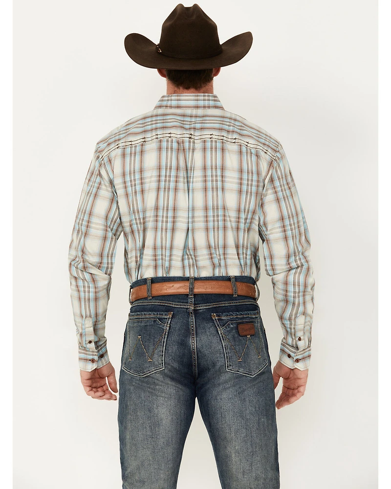Cowboy Hardware Men's Dutton Plaid Print Long Sleeve Button-Down Western Shirt