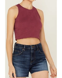 Fornia Women's Floral High Neck Cropped Top