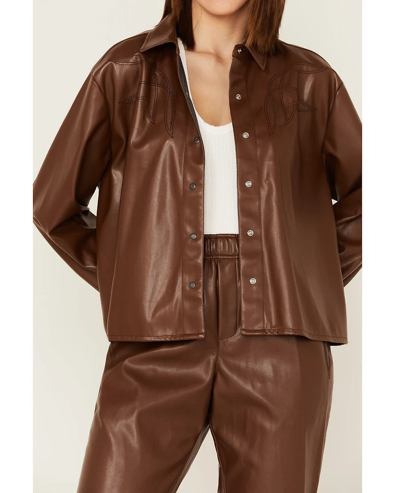 Ariat Women's Talk of the Town Faux Leather Top