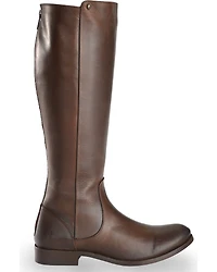 Frye Women's Chocolate Melissa Stud Back Zip Boots - Round Toe