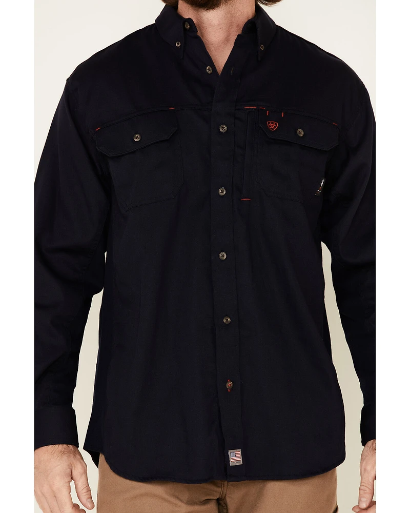 Ariat Men's FR Solid Vent Long Sleeve Button Down Work Shirt - Tall