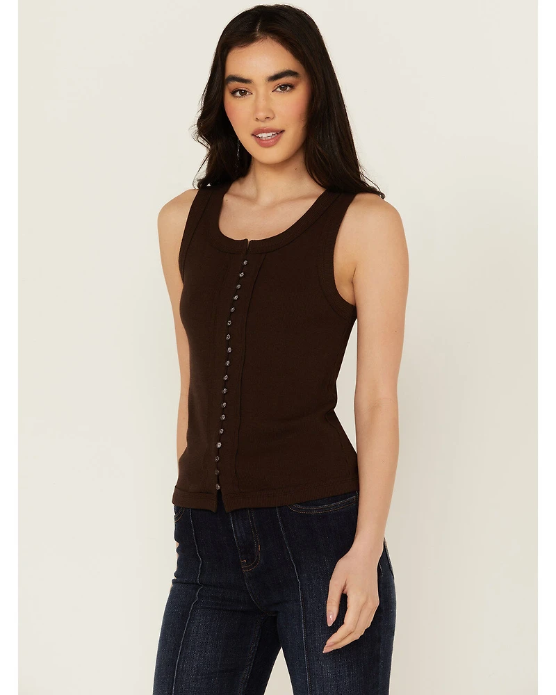 Idyllwind Women's Edna Button Front Ribbed Tank