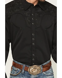 Scully Men's Floral Embroidered Retro Long Sleeve Snap Western Shirt - Big & Tall