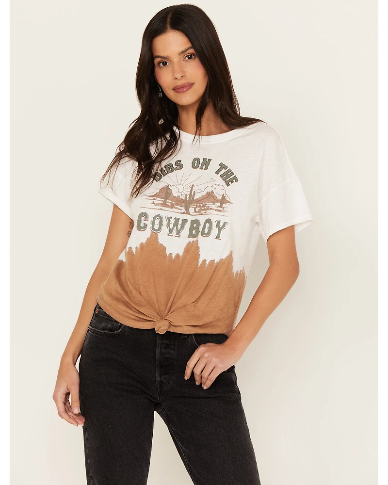 Shyanne Women's Dip Dye Graphic Tie Front Tee