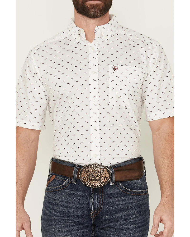 Ariat Men's Grant Geo Print Short Sleeve Button-Down Western Shirt