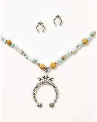 Shyanne Women's Sedona Sky Squash Blossom Jewelry Set - 2 Piece