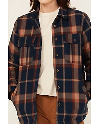 Lucky Brand Workwear Women's Plaid Print Button-Down Flannel Shacket
