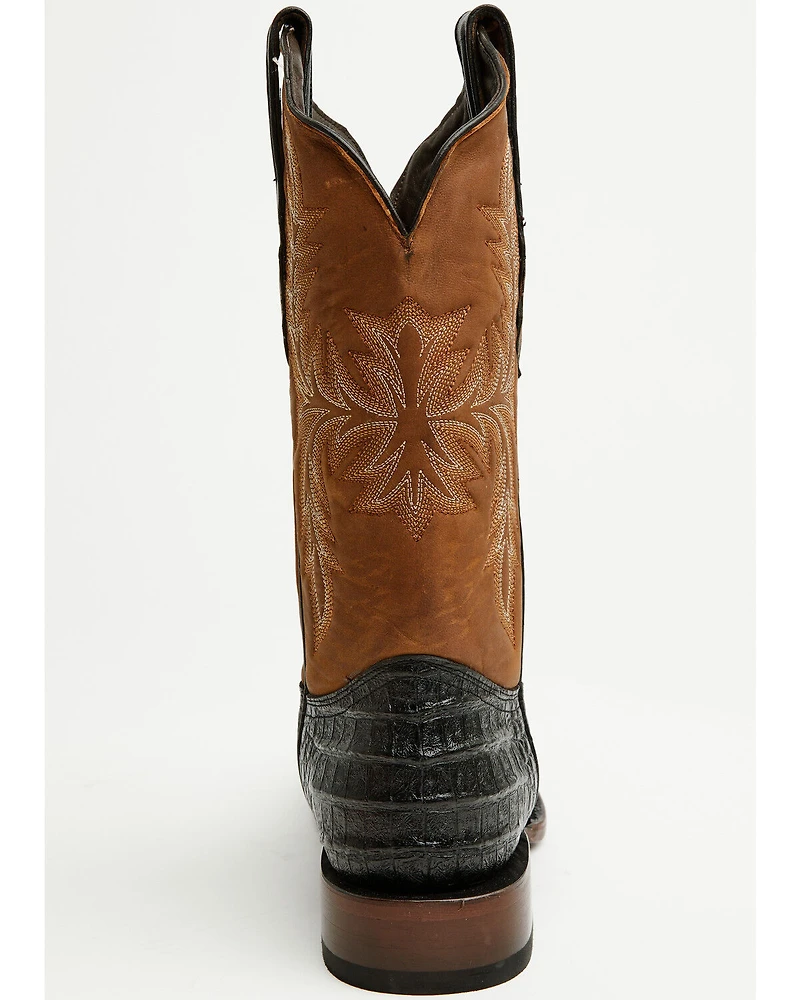 Tanner Mark Men's Caiman Print Western Boots - Round Toe