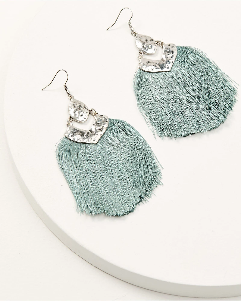 Shyanne Women's Juniper Sky Fringe Earrings