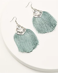 Shyanne Women's Juniper Sky Fringe Earrings
