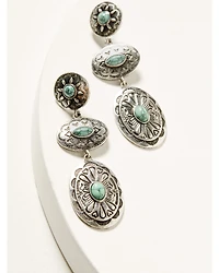 Shyanne Women's Antique Silver Concho Drop Earrings