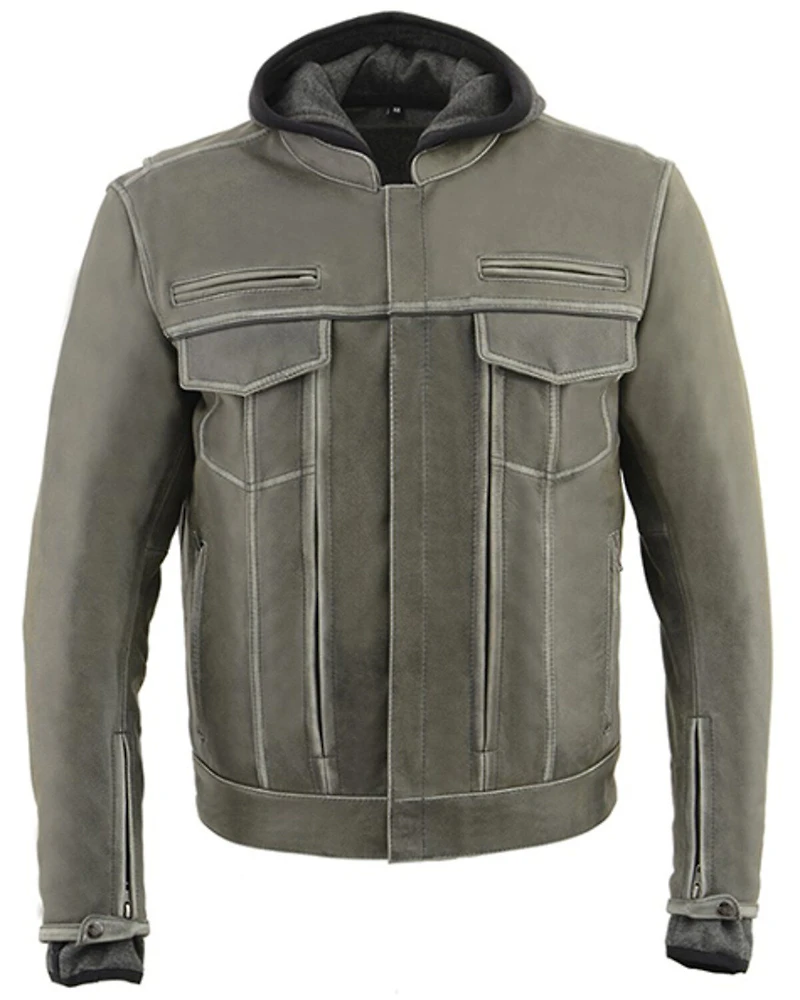 Milwaukee Leather Men's Distressed Utility Pocket Ventilated Concealed Carry Motorcycle Jacket - 4X