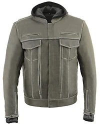 Milwaukee Leather Men's Distressed Utility Pocket Ventilated Concealed Carry Motorcycle Jacket - 4X
