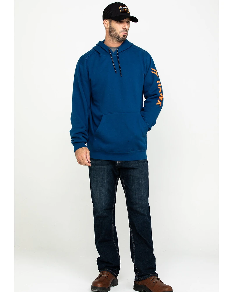 Hawx® Men's Logo Sleeve Performance Fleece Hooded Work Sweatshirt - Big & Tall
